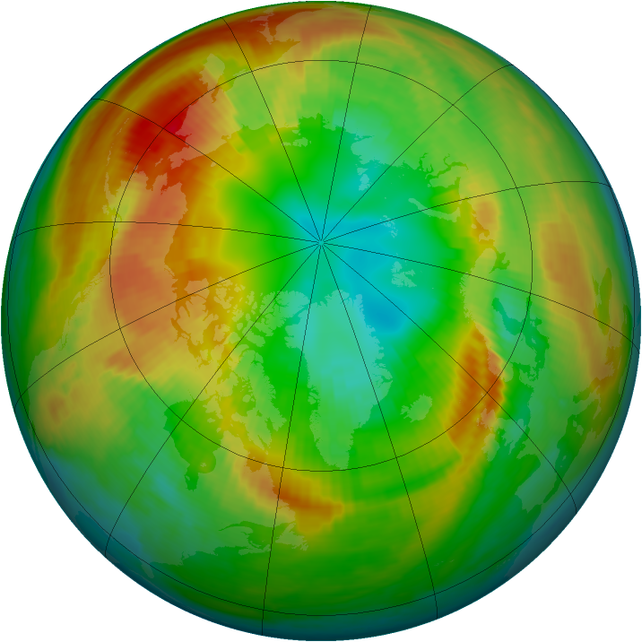 Arctic ozone map for 24 February 2000